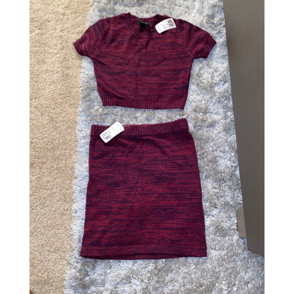 Burgundy and navy set